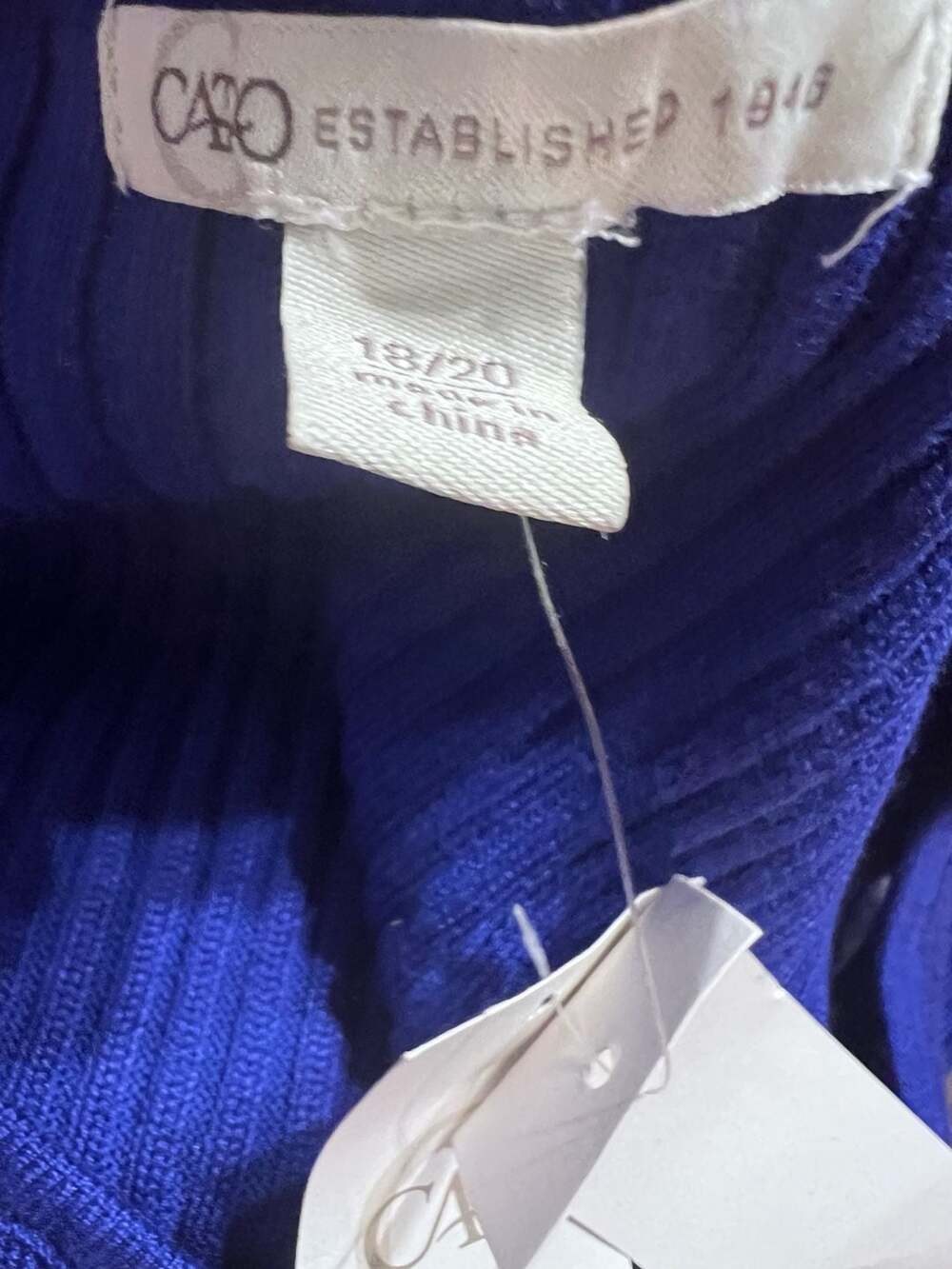 NWT Cato Blue Sweater Puff Sleeve Sparkly Rhinestone - Picture 3 of 3